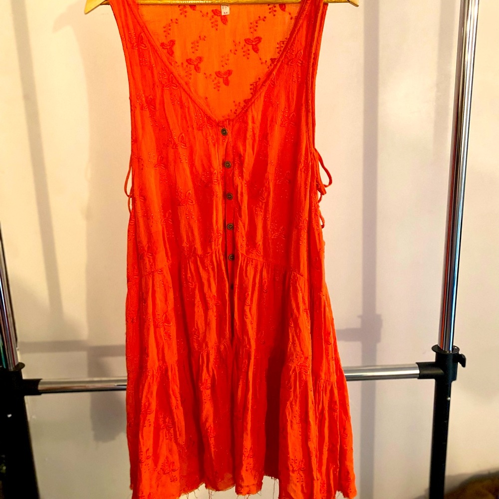 Free people oversized button front tunic dress